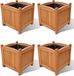 vidaXL Verhoogde plantenbakken - 4 stuks - 30x30x30 cm - Hout - Bruin