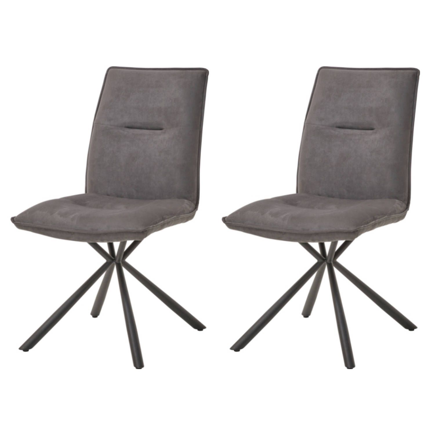 WAYS. stoffen eetkamerstoelen - grijs - modern design - 2 stuks