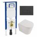 Geberit QeramiQ Dely Toiletset - 36.3x51.7cm - Diepspoel - Rimless - Geberit UP720 Inbouwreservoir - Softclose Toilet Zitting - Mat Antraciet Bedieningsplaat