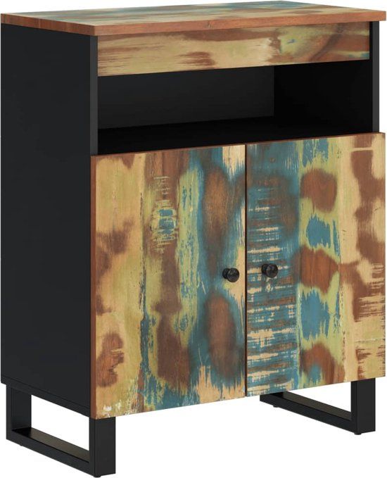 vidaXL Dressoir met 2 deuren 60x33x75 cm massief gerecycled hout