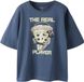 NAME IT NKMVICTOR SS NREG TOP Jongens T-shirt Vintage Indigo Katoen Korte Mouw Ronde Hals Printopdruk Maat 122/128