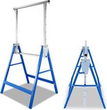 Bol Sawhorses 2 pieces - Height adjustable 80-130cm - Up to 200kg - metal sawhorse - Scaffolding trestles Telescopic folding trestle - Sawhorse set