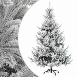 vidaXL Kunstmatige Inklapbare Kerstboom 150 cm PVC en Metaal Groen en Wit