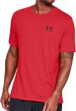 Under Armour UA M SPORTSTYLE LC SS Heren Sportshirt - Rood - Zwart