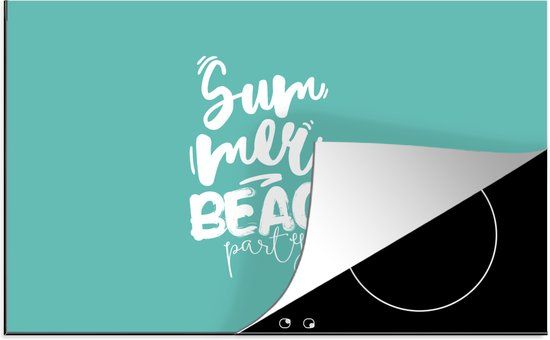 KitchenYeah® Inductie beschermer 77x51 cm - Blauw - Zomer - Inductiebeschermer - Merkloos