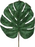 Bellatio Flowers & Plants Groene fluwelen Monstera/gatenplant kunsttak kunstplant 80 cm