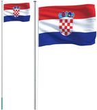 vidaXL Vlag van Kroatië met mast, 6,08 meter, aluminium