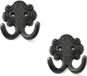 Merkloos Kapstokhaak - 3x - zamac - zwart - dubbele haak - jashaken - 6,7x5,2 cm - luxe