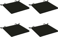vidaXL - 4-Piece - Zitkussens - SOEST - 4 - st - 100% - Polyester - Zwart