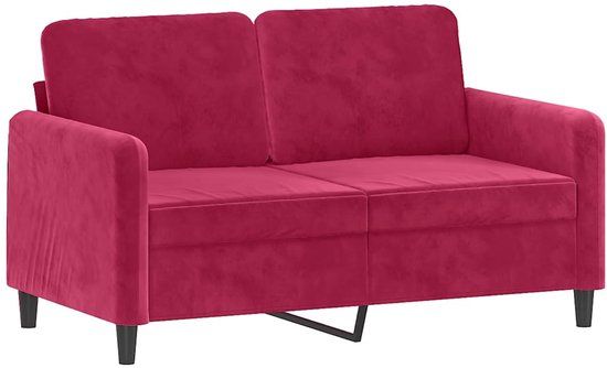 vidaXL Tweezitsbank 120 cm fluweel wijnrood