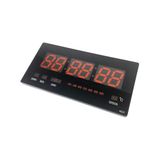 LeoFla Digitale led-wandklok met datumweergave en thermostaat, smal, datum, temperatuur, variabel, medium