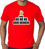 Bellatio Decorations Shoppartners Bv Grote maten niks ho ho ho bier doordrinken fout Kerst t-shirt - rood - heren - Kerst shirt / Kerst outfit XXXL