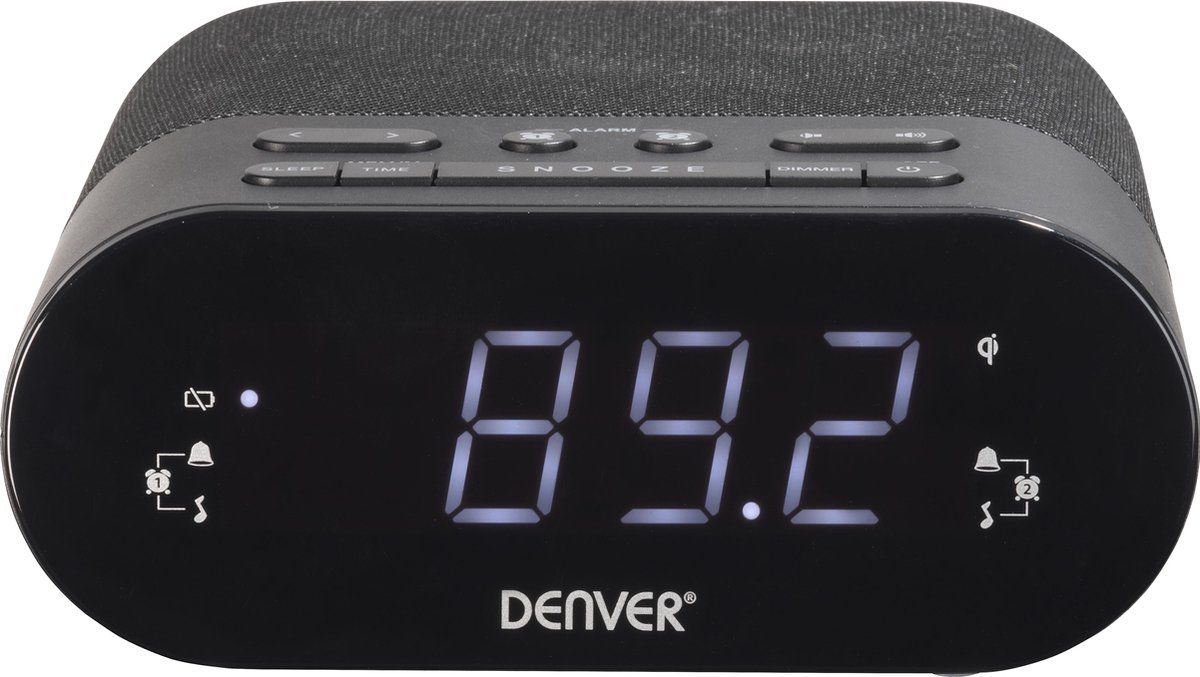 Denver CRQ107 - Wekkerradio met Draadloze Oplader - Zwart