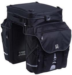 WILLEX dubbele bagagetas XL 1200 zwart met afneembaar bovenvak