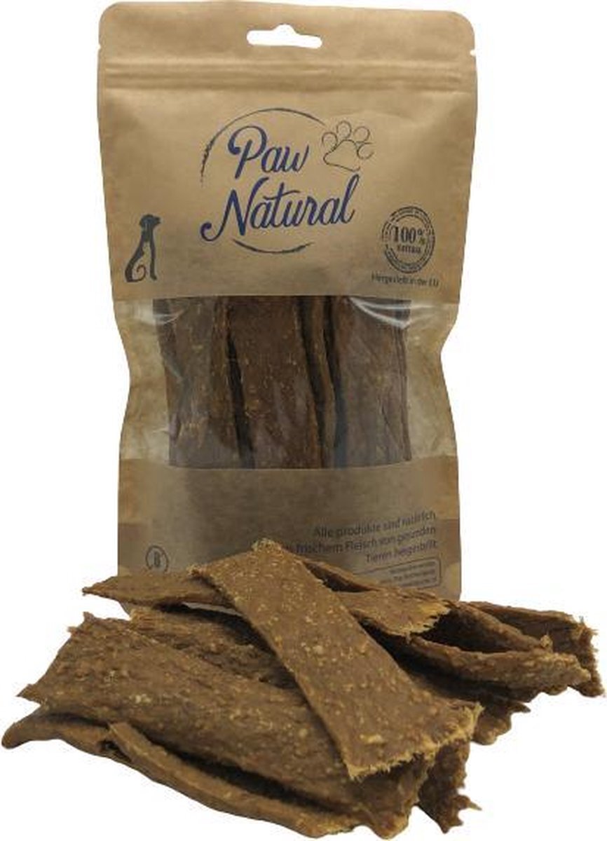 Paw Natural Kip Vleesreepjes Snacks voor Honden, Training Traktaties Beloningen 150g. Graan en Glutenvrij Naturel Hondenvoer voor dieren, alle rassen.