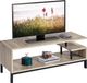 Yaheetech Meuble TV, meuble TV, meuble bas pour téléviseur, meuble TV avec étagères, cadre en acier, étagère TV pour salon, chambre, gris
