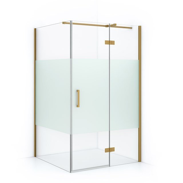 Maxaro Douchecabine Diamond 120x90cm 8mm Helder Veiligheidsglas met Matte Strook Goud