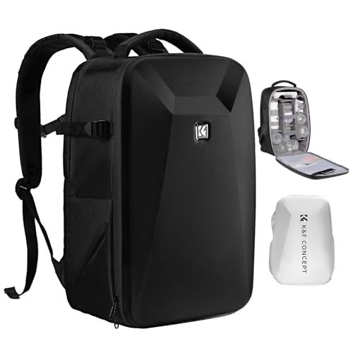 K&F CONCEPT Fotorugzak, harde schokbestendige hoes laptopvak 15,6 inch grote professionele fototas met waterdichte hoes voor DSLR/SLR/Mirrorless