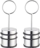 Merkloos 2x deurstopper greep - deurstop massief - geborsteld rvs - deurbuffer