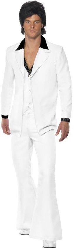 Smiffys Witte disco feestkleding voor heren - Verkleedkleding - XL