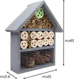 Sans marque Hôtel à insectes en bois naturel - Hôtel à insectes pour abeilles, coccinelles et papillons - Maison de nidification écologique pour montage mural extérieur (Grand)