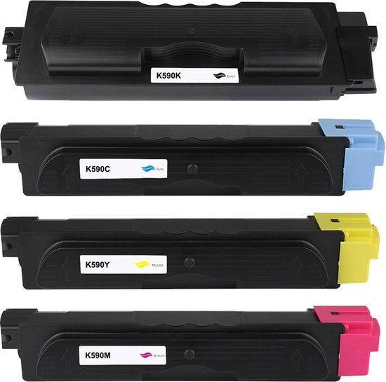 Kyocera TK-590K/C/M/Y Toner Set - Black, Cyan, Magenta, Yellow - Compatible with Kyocera ECOSYS Printers