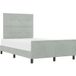 Lit Double Lit Adulte Lit À Ressorts Avec Tête De Lit Gris Clair 120 x 200 cm Velours