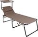 XXL Aluminium chaise longue de jardin réglable avec toit, dimensions 200x70 cm