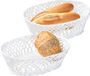 Kesper Brood/fruit mandje - 2 stuks - Wit - Ovaal - 31 x 23 x 8 cm