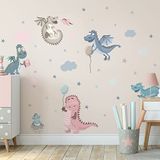 Muurstickers Kinderen Decoratie Babykamer Muurstickers Kinderen Muurstickers Scandinavische Muursticker Dinosaurus Avonturier Muursticker H160 x 120 cm
