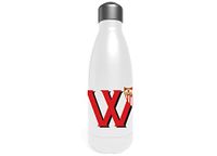 Sevilla Roestvrijstalen waterfles, bidon, waterfles, luchtdichte sluiting, letter W, 550 ml, kleur wit, officieel product (CyP Brands)