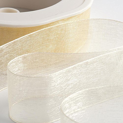 Italian Options Organza Lint 25mm x 20M - Crème