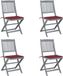 Ensemble de 4 chaises pliantes avec coussins, en acacia massif.