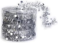 Inge-glas Kerstslinger dun - zilver - 3,5 x 700 cm - Guirlande folie - kerst versiering