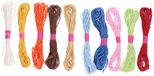 Craft Cotton Thread 5x12m 2as - Katoenen Hobbydraad - 5 Klosjes van 12 Meter - Geschikt voor Knutselprojecten met Kinderen - Kleuren Blauw, Lichtblauw en Bruin