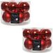 Decoris Boules de Noël - 20x pièces - rouge Noël - verre - 6 cm - brillant et mat