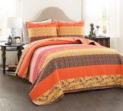 Lush Decor Royal Empire 3-delige quiltset, volledig/koningin, mandarijn