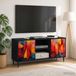 Maison Exclusive meuble TV HEESCH, 102 x 33 x 51 cm, noir, aspect chêne