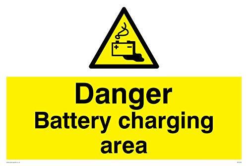 Viking Signs Viking Signs WE3560-A2L-AC "Danger Battery Charging Area" Sign, Aluminium Composite, 400 mm H x 600 mm W