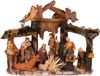 BRUBAKER Crèche - Crèche de table de 34 cm avec figurines peintes à la main de Jésus, Marie, Joseph et Rois dans la crèche avec animaux - Figurine de crèche Décoration de Noël en polyrésine
