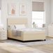 Maison Exclusive - Lit boxspring avec matelas et éclairage LED, couleur crème, 140 x 190 cm, tissu