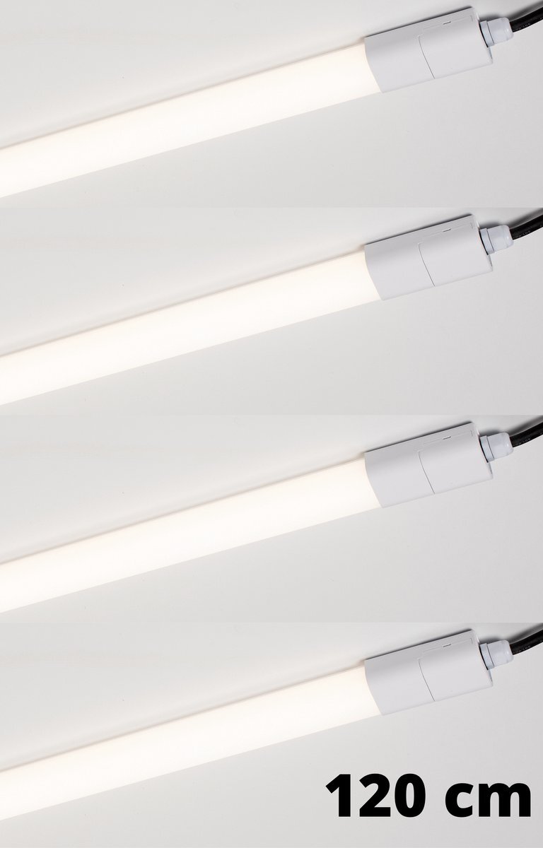 LED.nl ® Set van 4 LED TL Lampen met armatuur 120 cm - Geschikt voor binnen en buiten - IP65