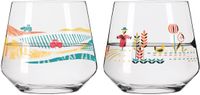 Ritzenhoff Waterglazen - Boerderij Landbouw Design - 2 Stuks - Kristalglas - 420 ml