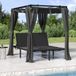Maison Exclusive - Chaise longue double avec rideaux et baldaquin, couleur anthracite