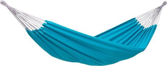 Hangmat Florida aqua - blauw - 320 x 120 cm - katoen - weerbestendig