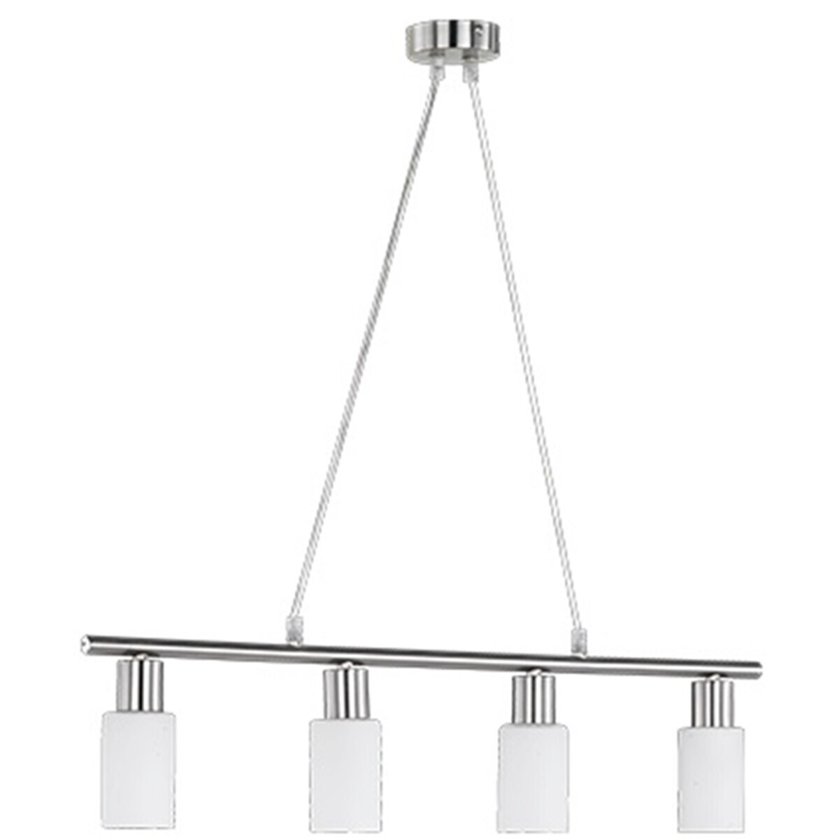 BES LED LED Hanglamp - Hangverlichting - Trion Smast - E14 Fitting - Rechthoek - Mat Nikkel - Aluminium