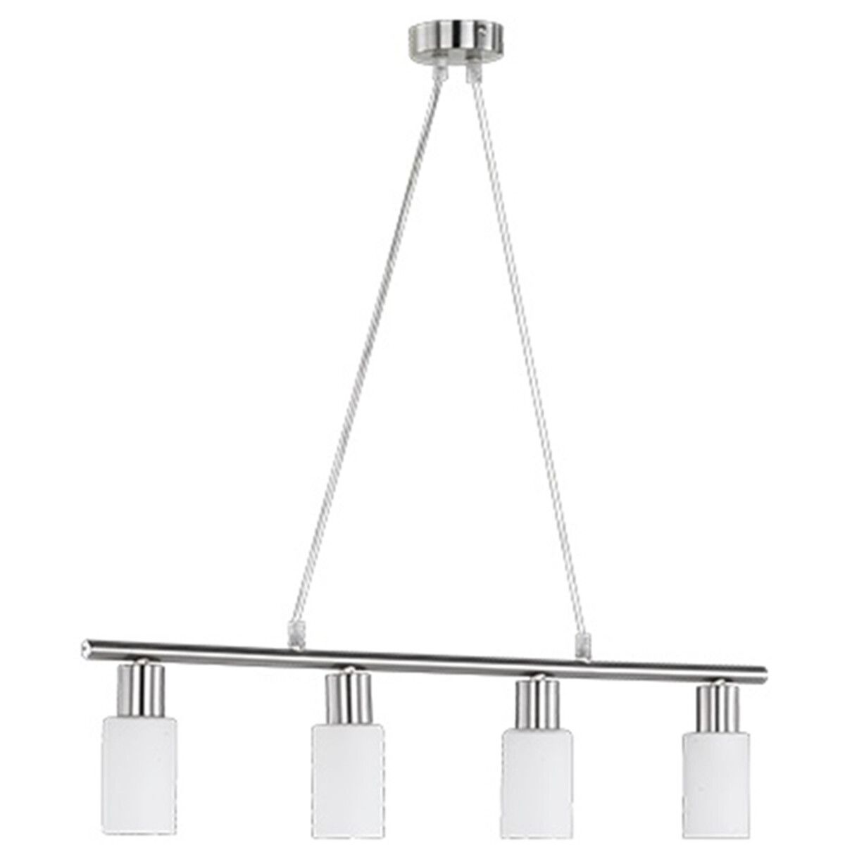 BES LED Trion Smast Hanglamp - Rechthoek - Mat Nikkel - Aluminium - E14