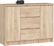 Akord Ladekast K100 met 3 Lades en 2 Deuren Sonoma Eik 101 x 76 x 35 cm
