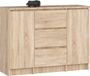 Akord Ladekast K100 met 3 Lades en 2 Deuren Sonoma Eik 101 x 76 x 35 cm