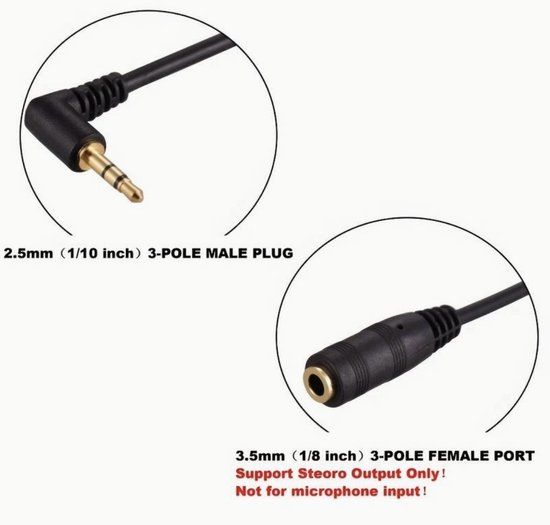 Delock 3.5mm Jack Male to 2.5mm Jack Female Adapter - 0.15m - Black
